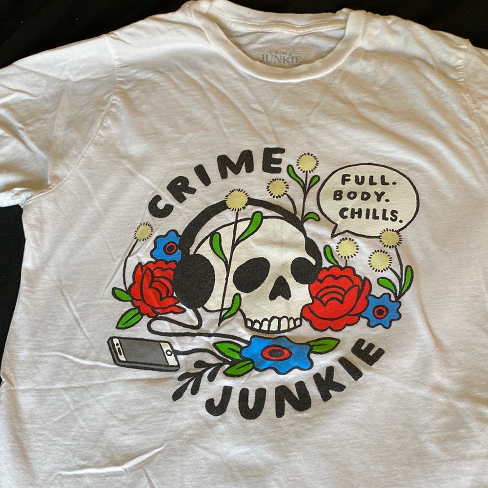 Crime Junkie tee: full body chills
